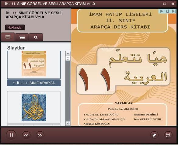 İHL 11. Sınıf Görsel ve sesli Arapça kitabı